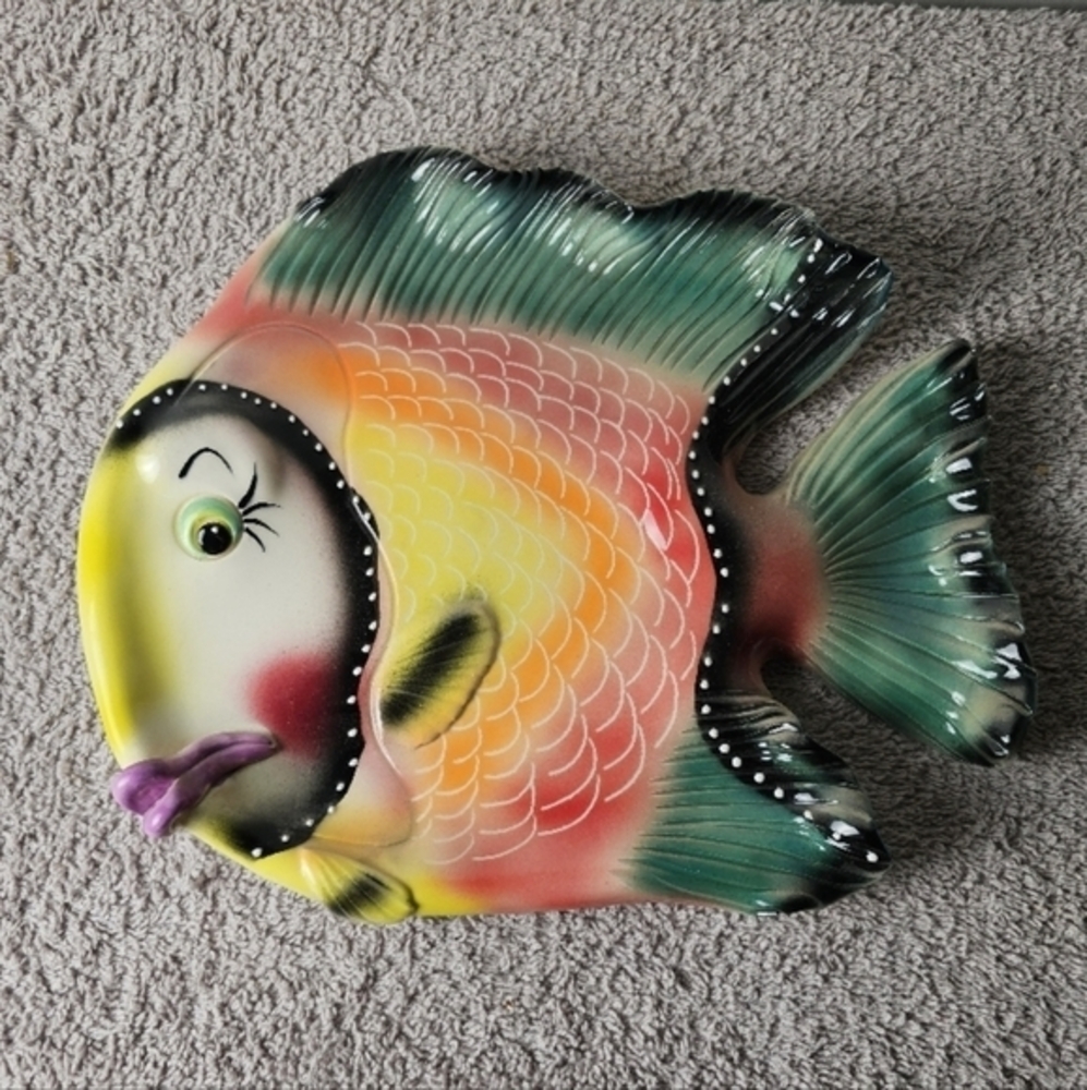 Colorful Ceramic Fish Plate by Lulu Beth